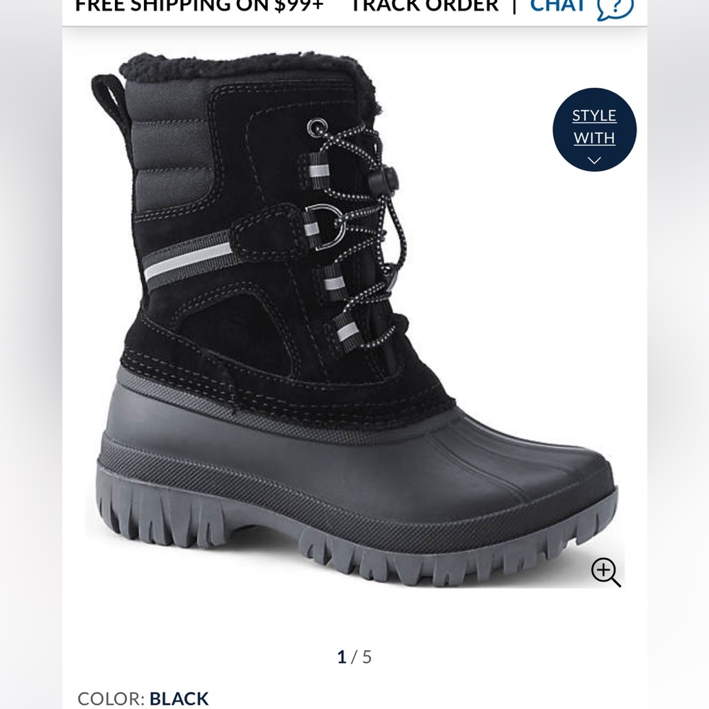 LANDS’ END Kids Expedition Insulated Winter Snow Boots